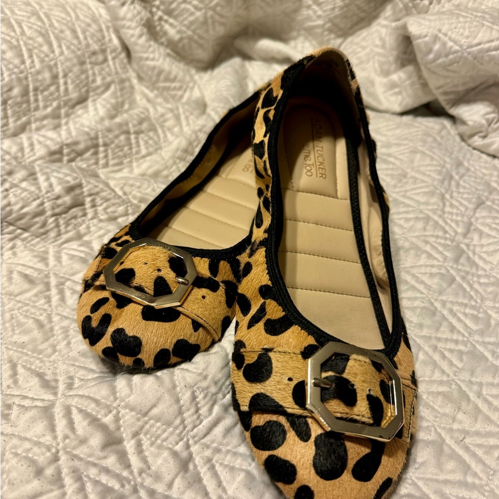 Me Too Adam Tucker: Leopard Print Flats With Gold… - image 3